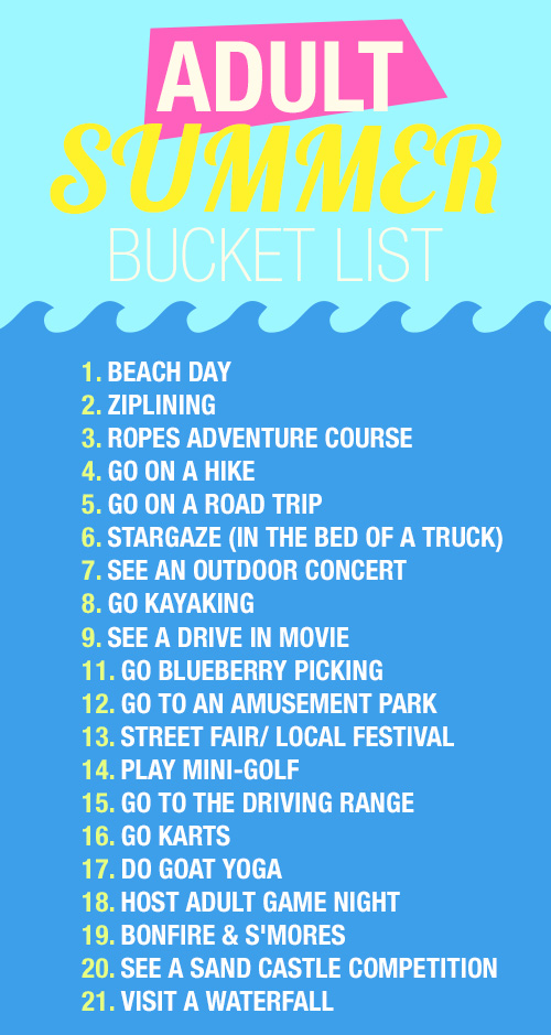 adult summer bucket list t1d living