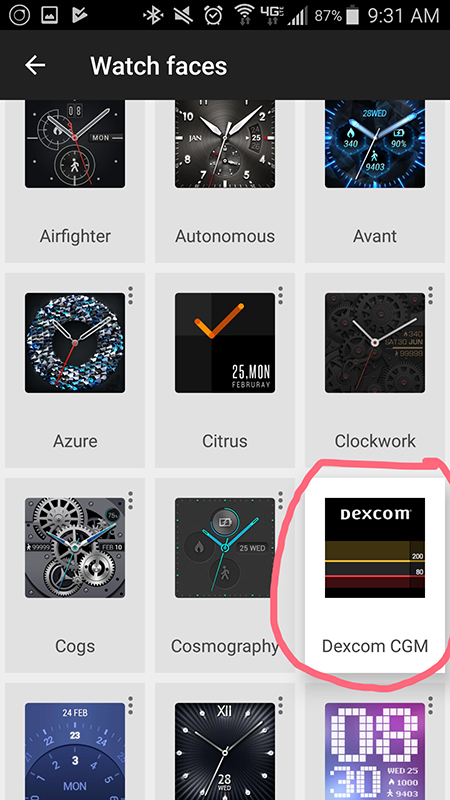 Android Wear App Open Dexcom