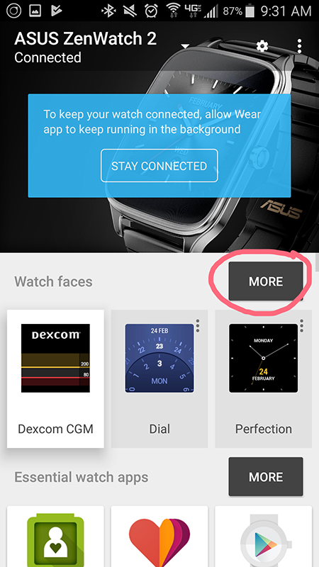 Android Wear App Open