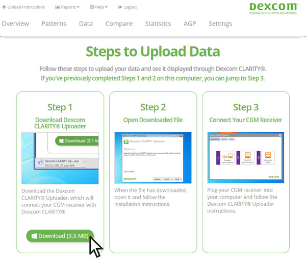 Dexcom clarity step 2