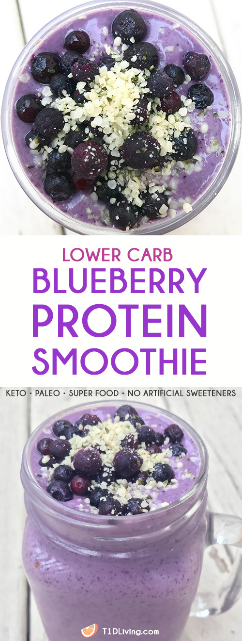 low carb blueberry smoothie Pinterest