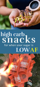 healthy high carb snacks for when your sugar is low - pinterest image