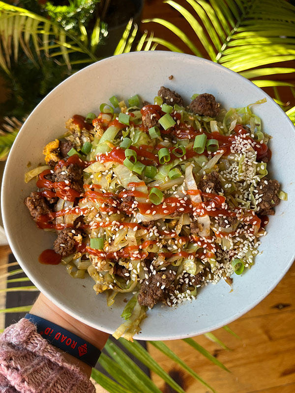 healthy egg roll in a bowl-low carb high protein keto