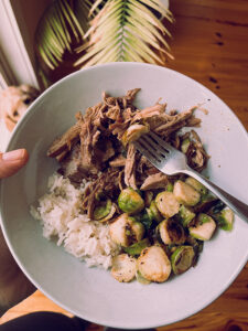 healthy-meals-lunch-pulled-beef-bone-broth-rice-brussels-sprout