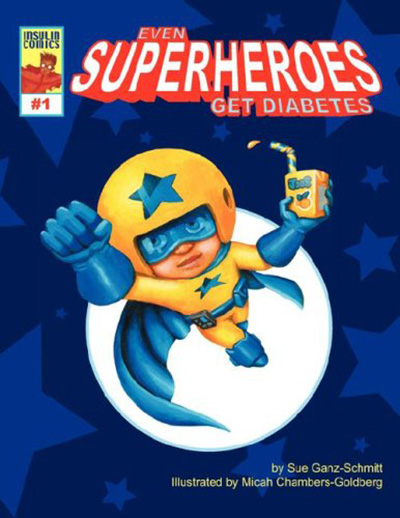 book cover: even superheros get diabetes