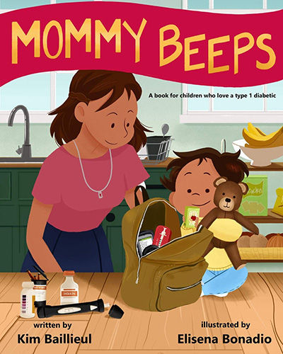 mommy beeps book cover. a book explaining type 1 diabetes to kids who have a t1d parent